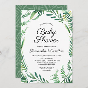 Invitation Verdure couronne Baby shower botanique moderne