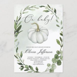 Invitation Verdure couronne petit citrouille baby shower d'au