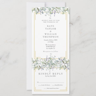 Invitation Verdure De Sage Et Lilac Tout En Un Mariage