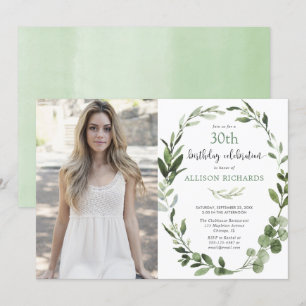 Invitation Verdure d'eucalyptus toute photo adulte