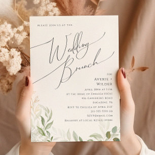 Invitation Verdure et or   Brunch Mariage