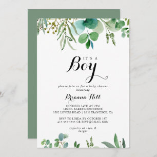 Invitation Verdure Eucalyptus Foliage C'est un Baby shower ga