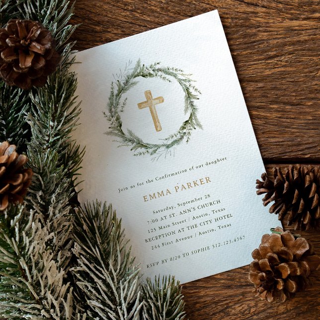 Invitation Verdure hivernale rustique | Confirmation de la co (Créateur téléchargé)