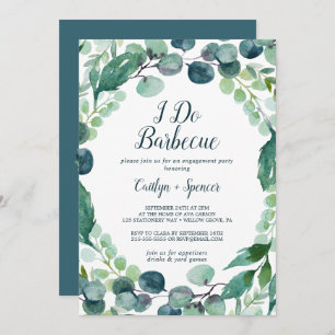 Invitation Verdure luxuriante et Eucalyptus I Do Barbecue