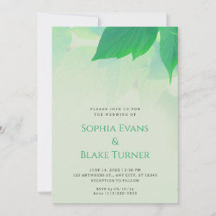 Invitation Verdure luxuriante Mariage vert botanique moderne