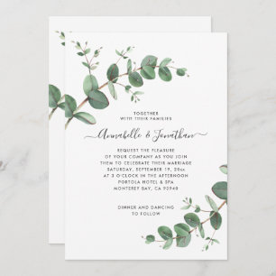 Invitation Verdure mariage Eucalyptus botanique moderne