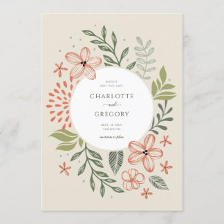 Invitation Verdure Mariage Moderne Sauvez La Date