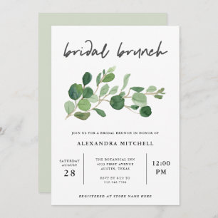 Invitation Verdure minimaliste Brunch nuptial