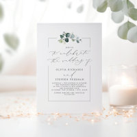 Verdure minimaliste Élégant Script Mariage de poli