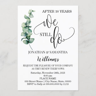 Invitation Verdure Nous faisons encore l'anniversaire Mariage