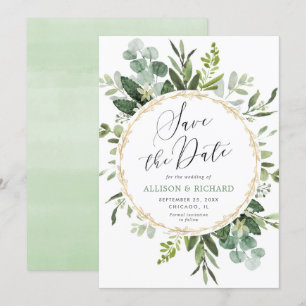 Invitation Verdure or élégant moderne Save the Date