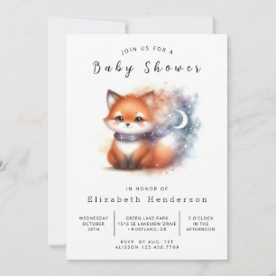 Invitation Verdure rustique Look Fox Baby shower