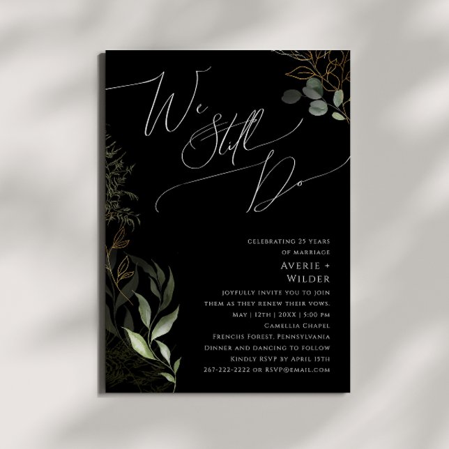 Invitation Verdure Whimsical Noir Nous Faisons Encore Vow Ren (Créateur téléchargé)