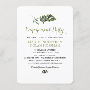 Invitation Verger d'olive aquarelle   Partie d'engagement