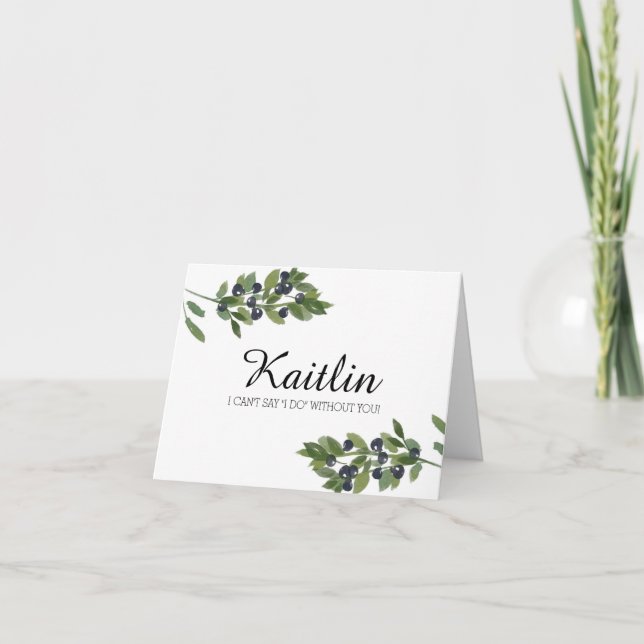 Invitation Verger d'olive aquarelle | Sois ma demoiselle d'ho (Devant)