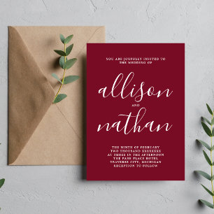 Invitation Véritable simplicité 1 Mariage minimaliste Bourgog