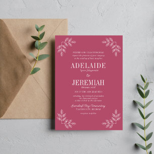 Invitation Véritable simplicité 6 Mulberry Floral Mariage