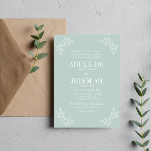 Invitation Véritable simplicité 6 Verre de mer Mariage Floral