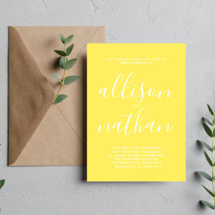 Invitation Véritable simplicité tournesol minimaliste Mariage