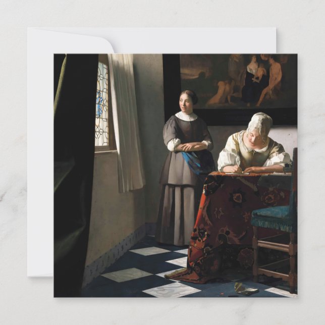 Invitation Vermeer - Lady Écrire une lettre avec sa bonne (Devant)