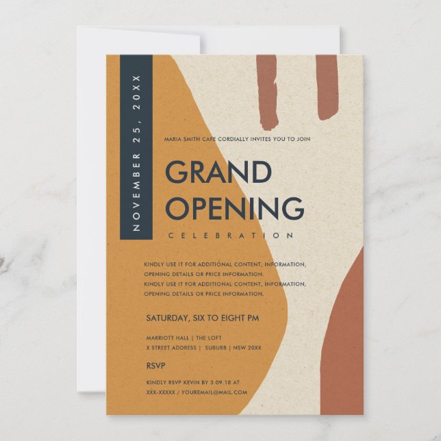 INVITATION VERNISSAGE DE GRAND OUVERTURE ART ABSTRAIT MODERNE (Devant)