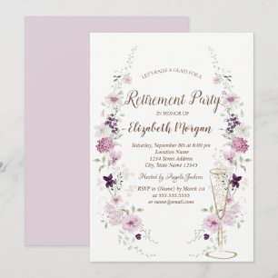 Invitation Verre à champagne Fleurs sauvages de lavande Retra