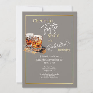 Invitation Verre à double whisky classique pour homme 50e ann