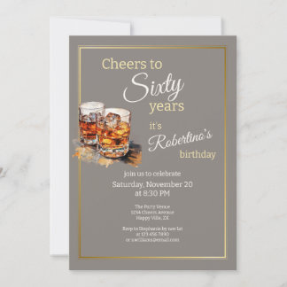 Invitation Verre à double whisky classique pour homme 50e ann