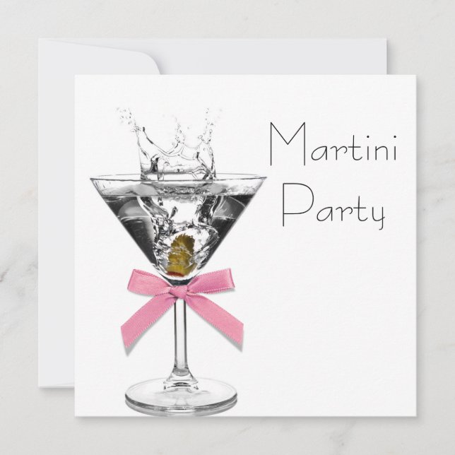 Invitation Verre à Martini Fête Martini Rose (Devant)