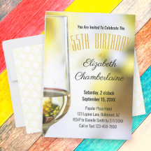 Verre à vin blanc personnalisé pour un 55e anniver