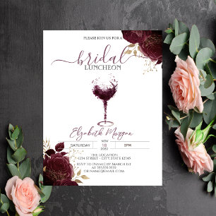 Invitation Verre à vin de Bourgogne Roses de Bourgogne Déjeun