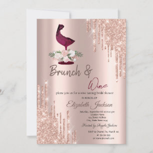 Invitation Verre à vin Rose Gold  Cérémonie de mariage