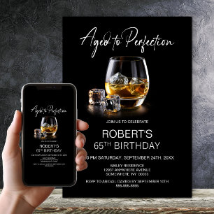 Invitation Verre à Whisky Vieilli à la Perfection 65e Anniver