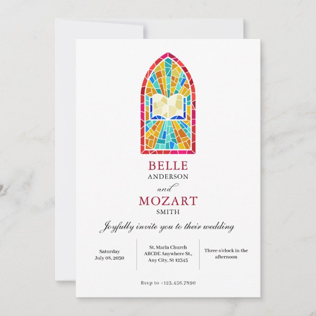 Invitation Verre de l'église avec mariage biblique (Devant)