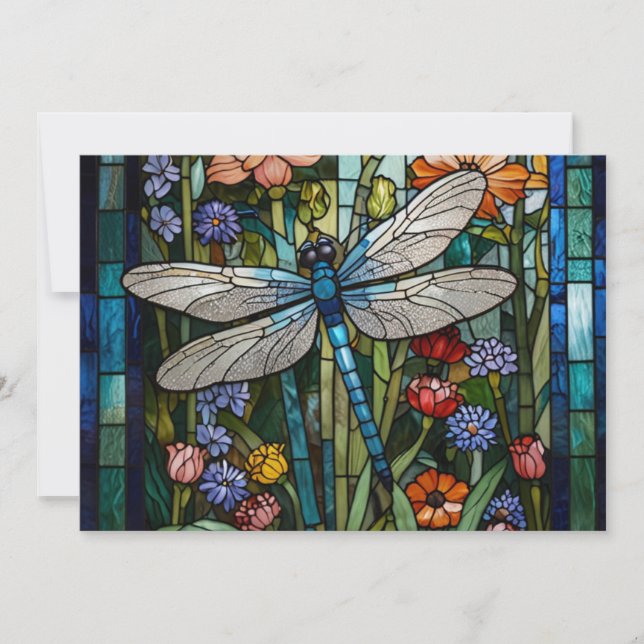Invitation Verre de tache florale de lagon (Devant)