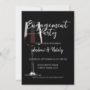 Invitation Verre de vin rouge à la soirée dégustation de vin 