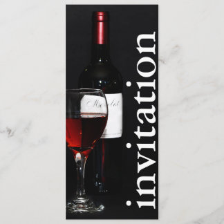 Invitation verre de vin rouge moderne - douche à l'italienne