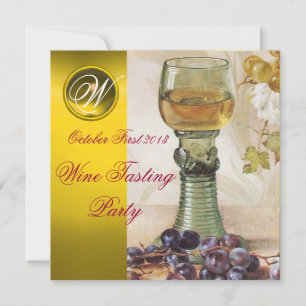 INVITATION VERRE DE VIN, VIEILLE VIGNE FÊTE MONOGRAMME