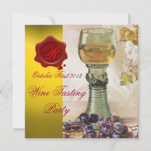INVITATION VERRE DE VIN, VIEUX VIGNOBLES VIGNOBLES MONOGRAMME