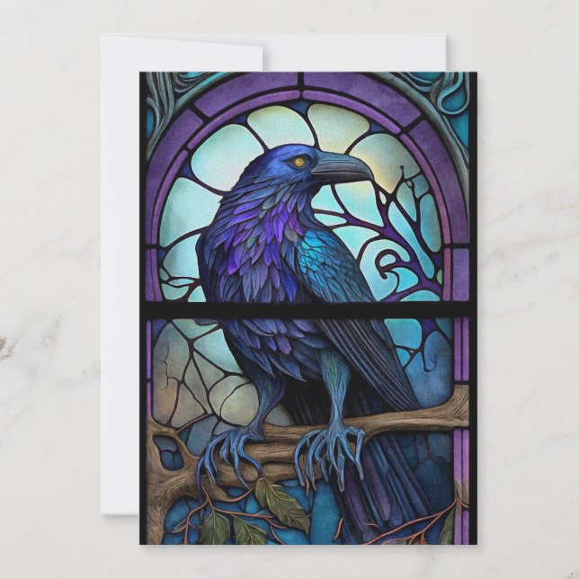 Invitation Verre Éffrayant Raven (Devant)