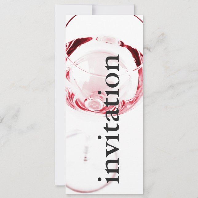 Invitation verre moderne de vin rouge - douche nuptiale (Devant)