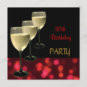 Invitation Verres à boissons pour fête d'anniversaire 30 ans 