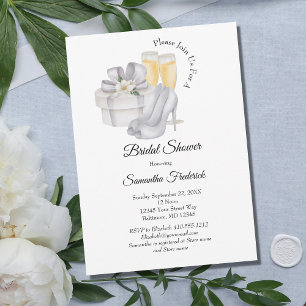 Invitation Verres à Champagne Chaussures de mariée Élégant En