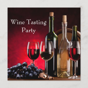 Invitation Verres à vin Bouteilles Dégustation de vin Fête