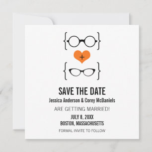 Invitation Verres Orange Geeky Enregistrer la date Annonce