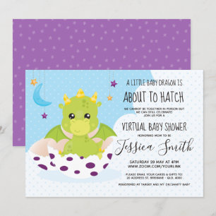 Invitation Vers Hatch Dragon   Baby shower virtuel