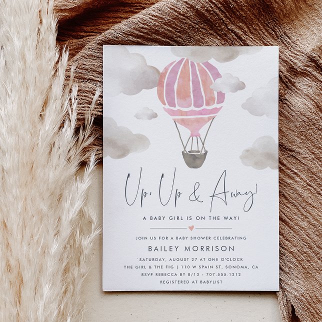 Invitation Vers le haut et vers le bas | Baby shower à ballon (Créateur téléchargé)