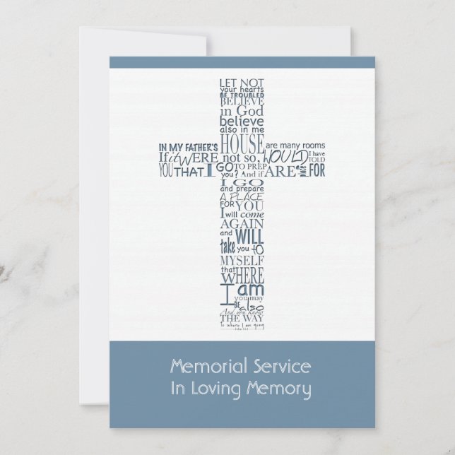 Invitation Versets bibliques de Jean 14 Service commémoratif  (Devant)