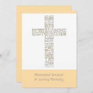 Invitation Versets bibliques de Jean 14 Service commémoratif 