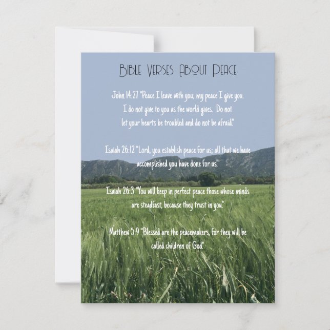 Invitation Versets bibliques sur la paix (Devant)